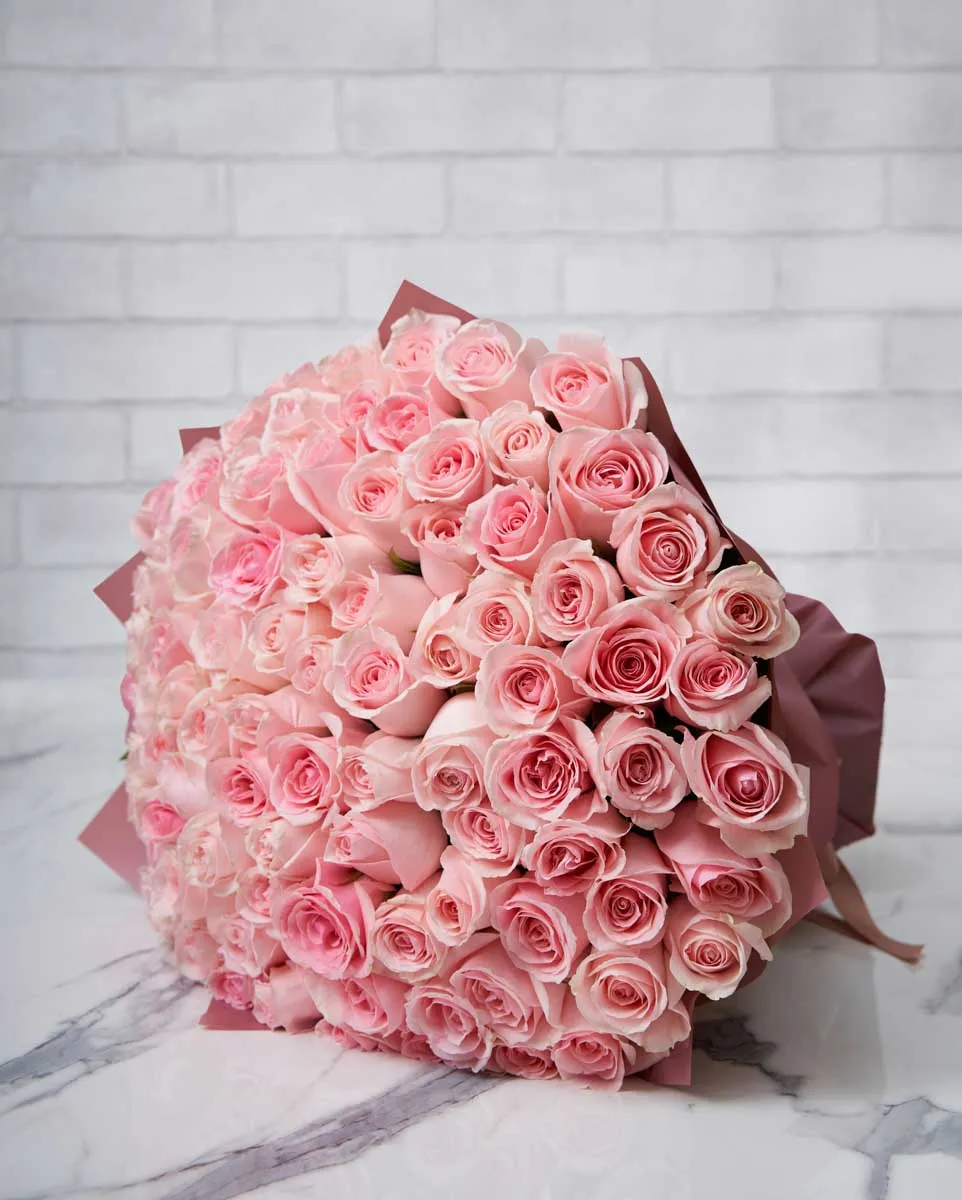100 pink rose pink wrap