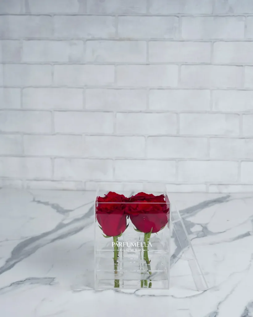 Luxe In Love   acrylic box red roses  Edited