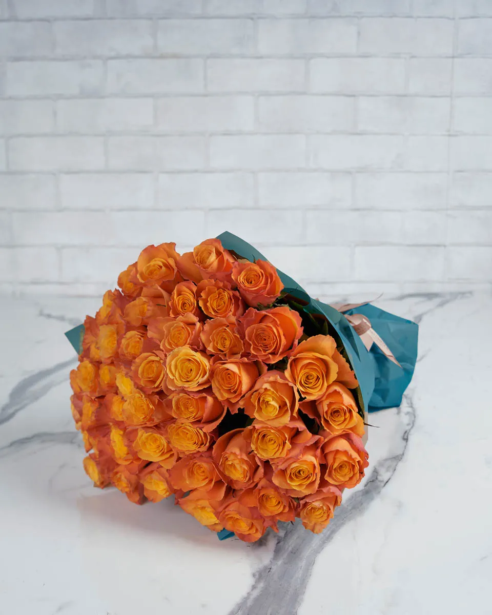 Orange Kiss  48 stems  Blue