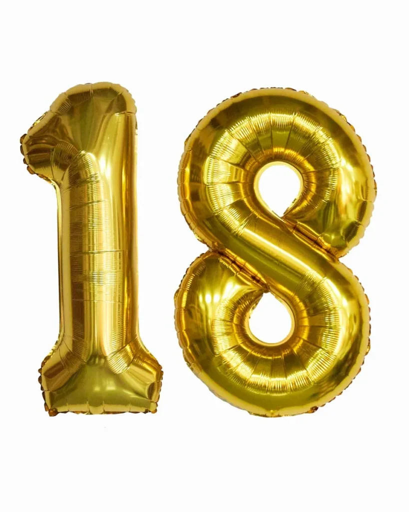 Number Balloons in Gold