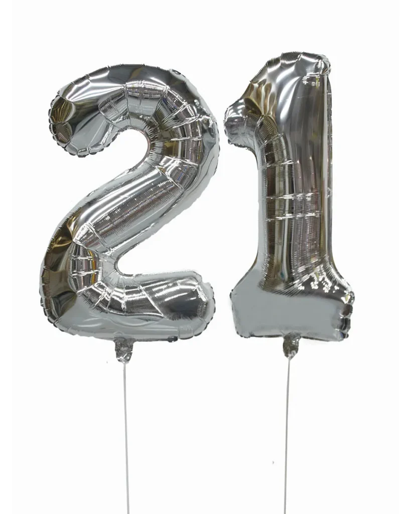 Number Balloons in Silver