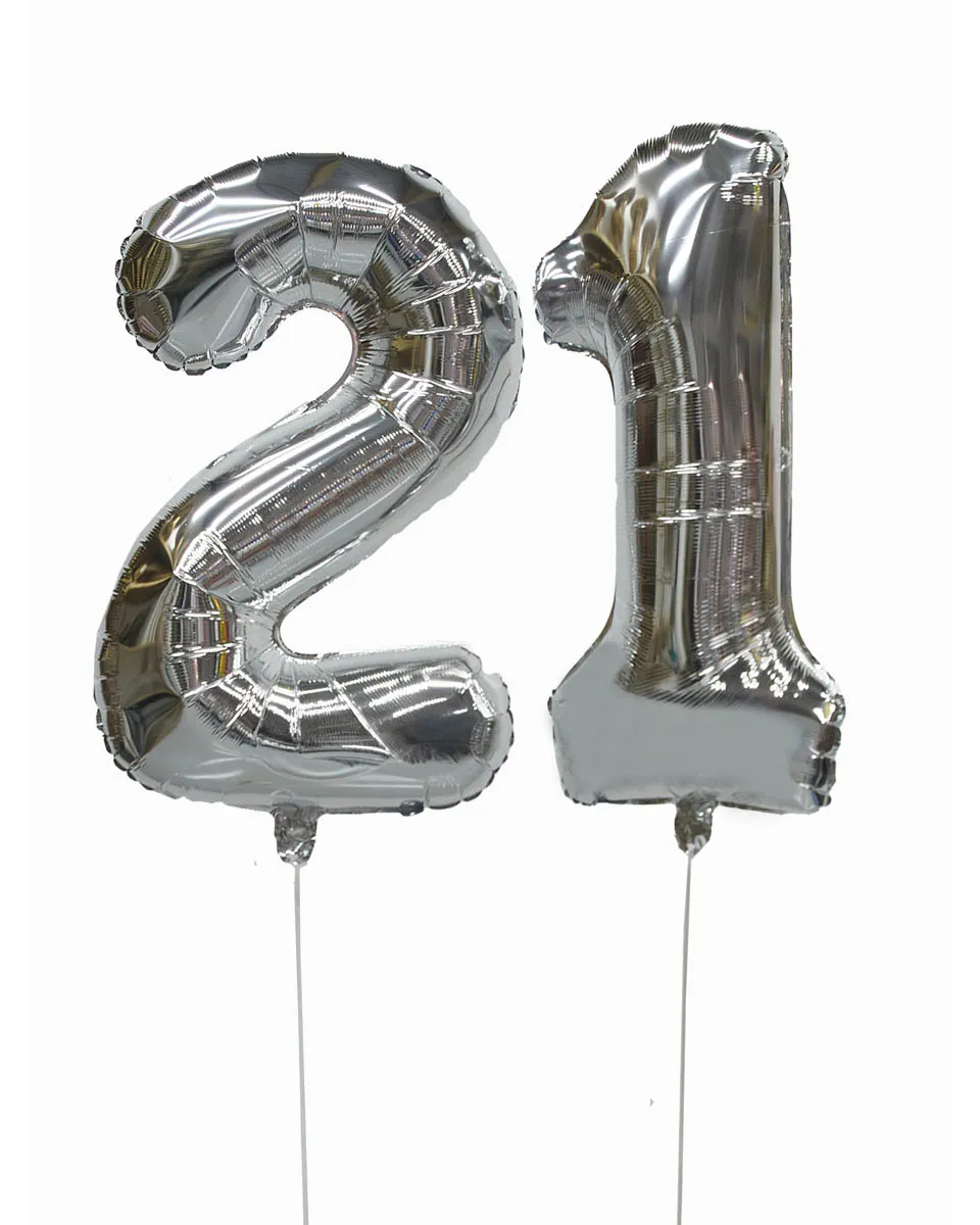 Number Balloons in Silver